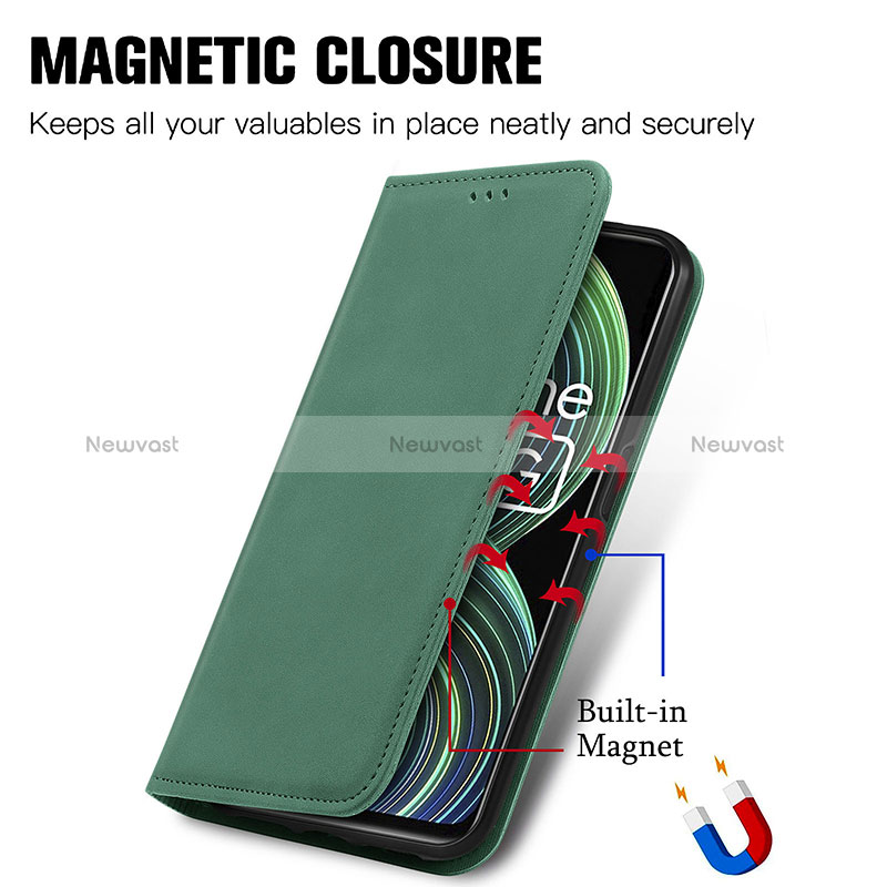 Leather Case Stands Flip Cover Holder S04D for Realme Q3 5G