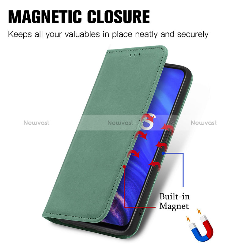 Leather Case Stands Flip Cover Holder S04D for Realme Q3s 5G