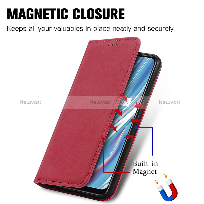 Leather Case Stands Flip Cover Holder S04D for Realme V11 5G