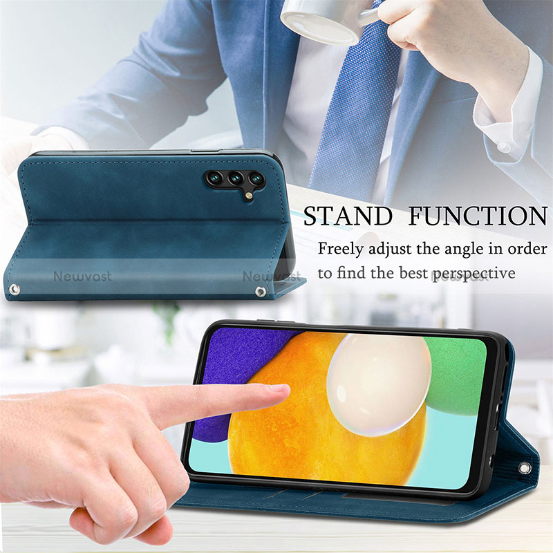 Leather Case Stands Flip Cover Holder S04D for Samsung Galaxy A04s
