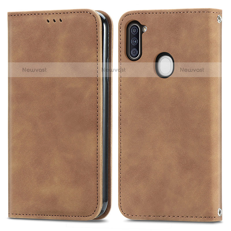 Leather Case Stands Flip Cover Holder S04D for Samsung Galaxy A11