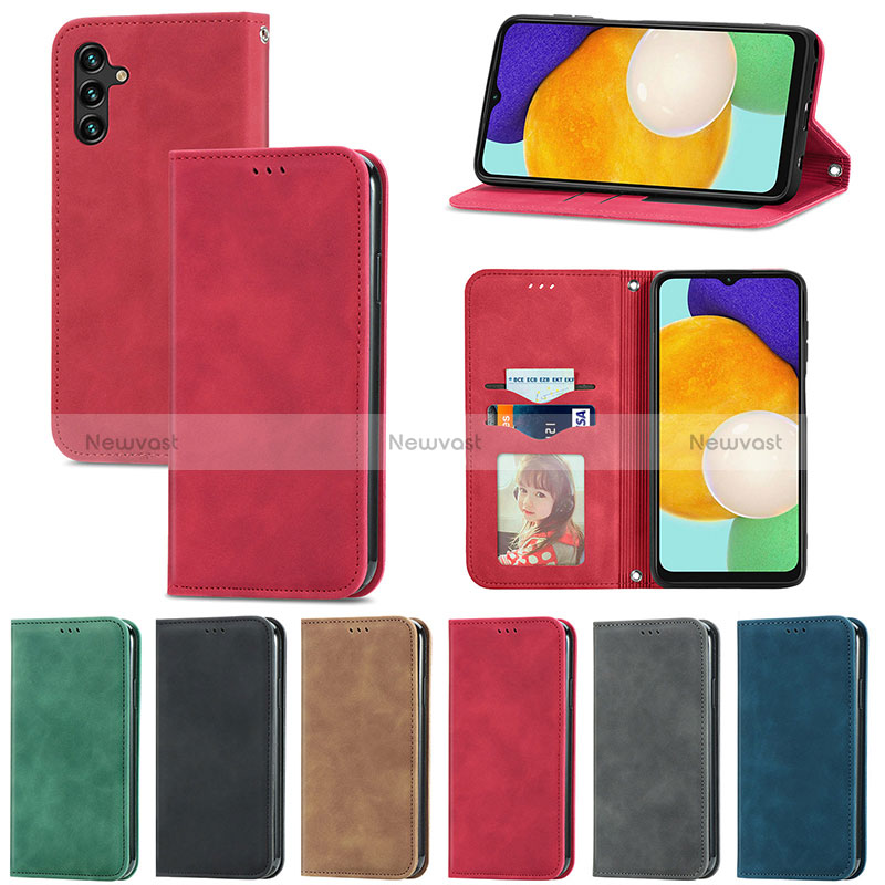 Leather Case Stands Flip Cover Holder S04D for Samsung Galaxy A13 5G