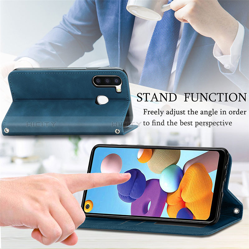 Leather Case Stands Flip Cover Holder S04D for Samsung Galaxy A21 European