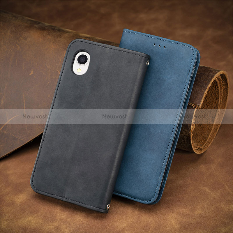 Leather Case Stands Flip Cover Holder S04D for Samsung Galaxy A22 5G SC-56B