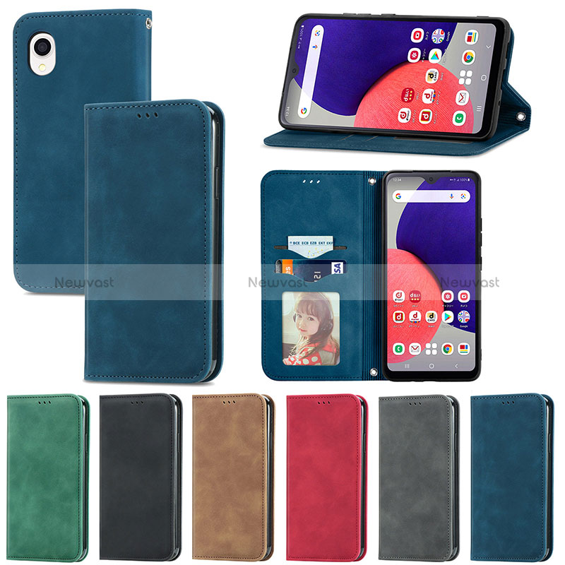 Leather Case Stands Flip Cover Holder S04D for Samsung Galaxy A22 5G SC-56B