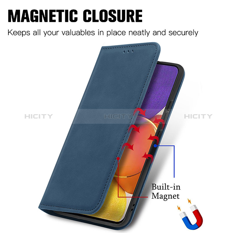 Leather Case Stands Flip Cover Holder S04D for Samsung Galaxy A24 4G