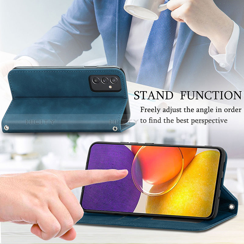 Leather Case Stands Flip Cover Holder S04D for Samsung Galaxy A24 4G