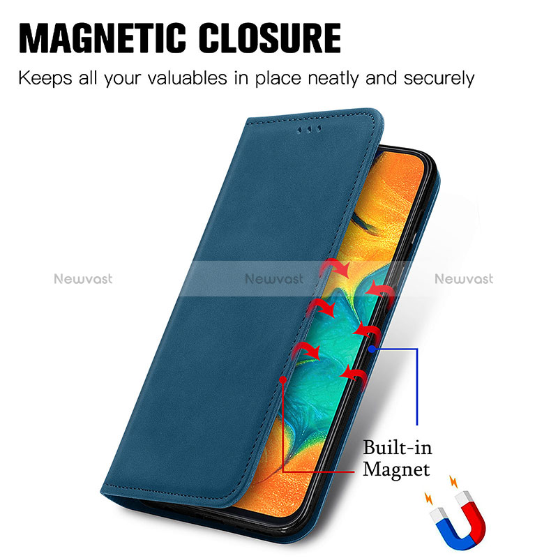 Leather Case Stands Flip Cover Holder S04D for Samsung Galaxy A30