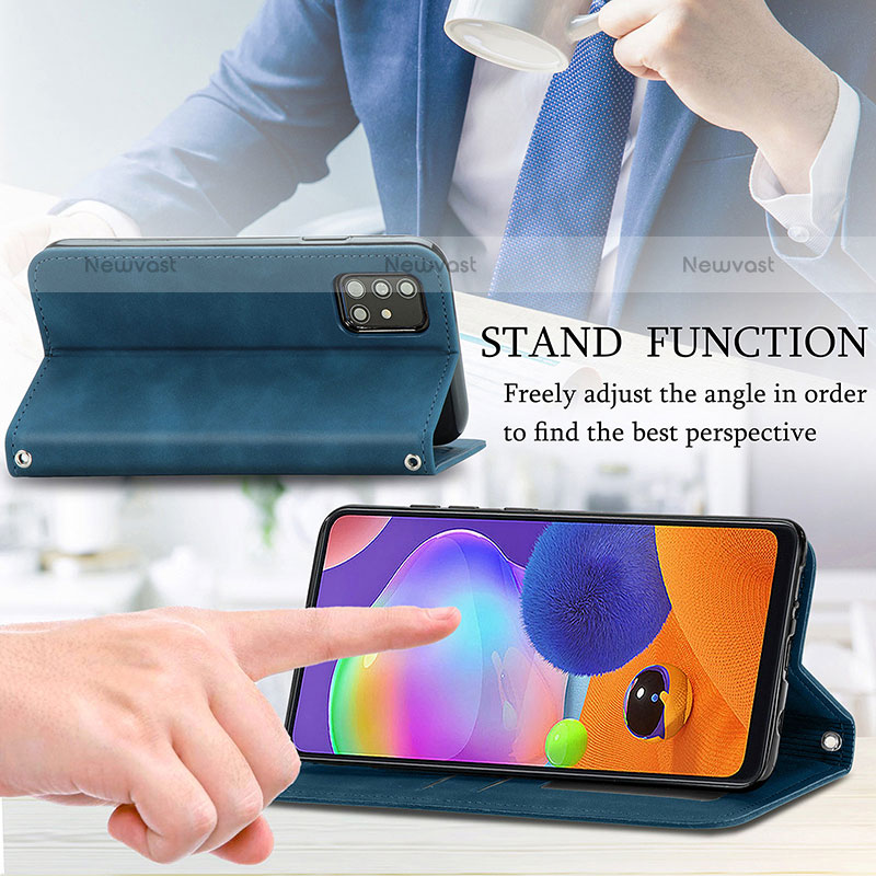 Leather Case Stands Flip Cover Holder S04D for Samsung Galaxy A31