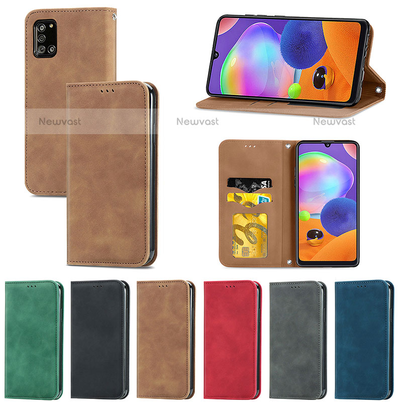 Leather Case Stands Flip Cover Holder S04D for Samsung Galaxy A31