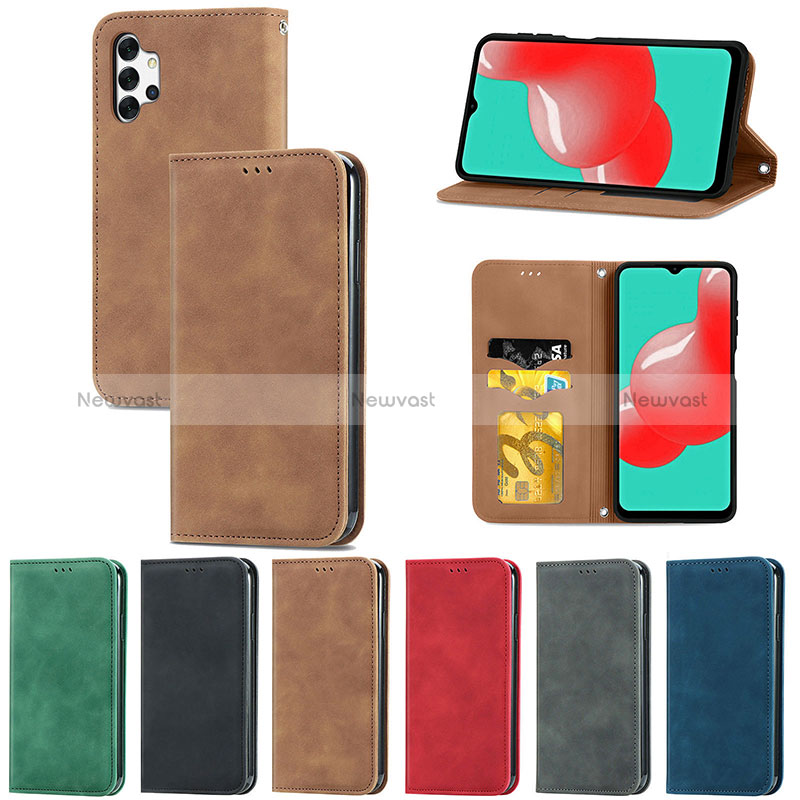 Leather Case Stands Flip Cover Holder S04D for Samsung Galaxy A32 4G