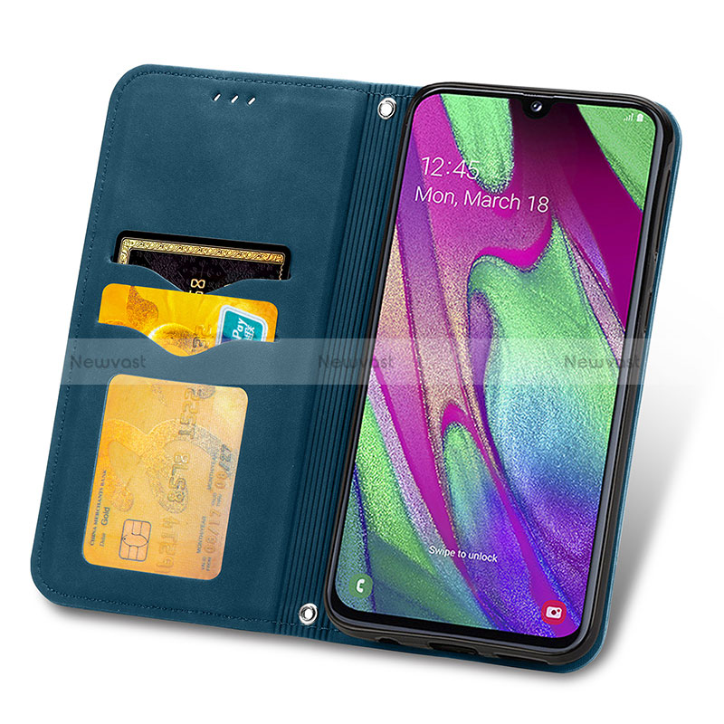 Leather Case Stands Flip Cover Holder S04D for Samsung Galaxy A40