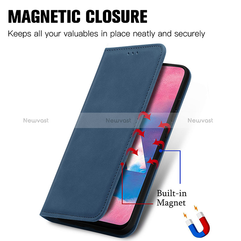 Leather Case Stands Flip Cover Holder S04D for Samsung Galaxy A40s