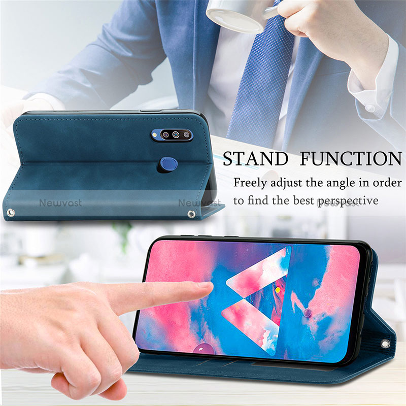 Leather Case Stands Flip Cover Holder S04D for Samsung Galaxy A40s