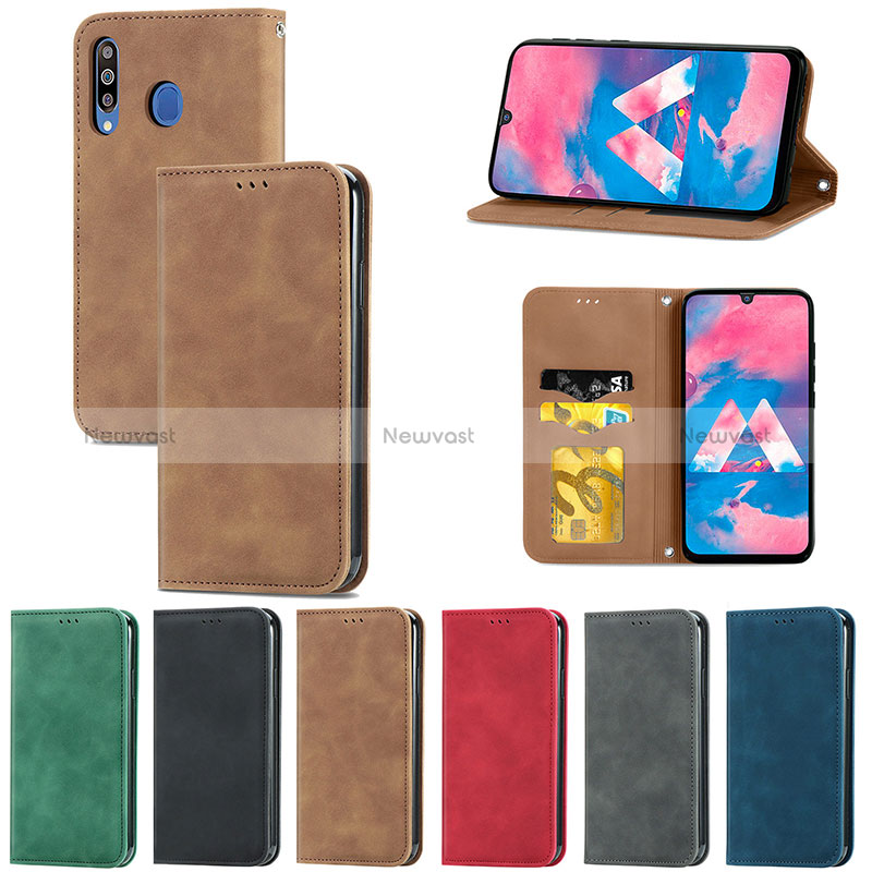 Leather Case Stands Flip Cover Holder S04D for Samsung Galaxy A40s