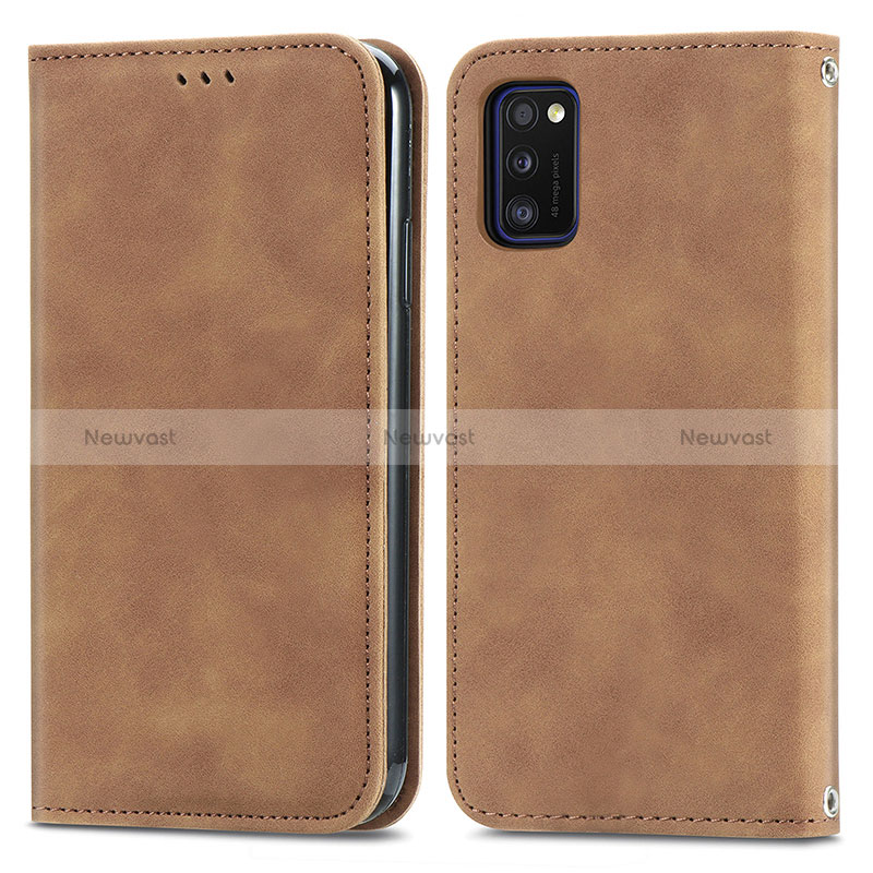 Leather Case Stands Flip Cover Holder S04D for Samsung Galaxy A41