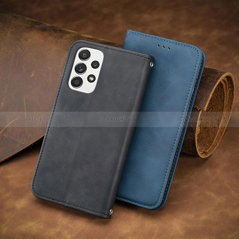 Leather Case Stands Flip Cover Holder S04D for Samsung Galaxy A53 5G