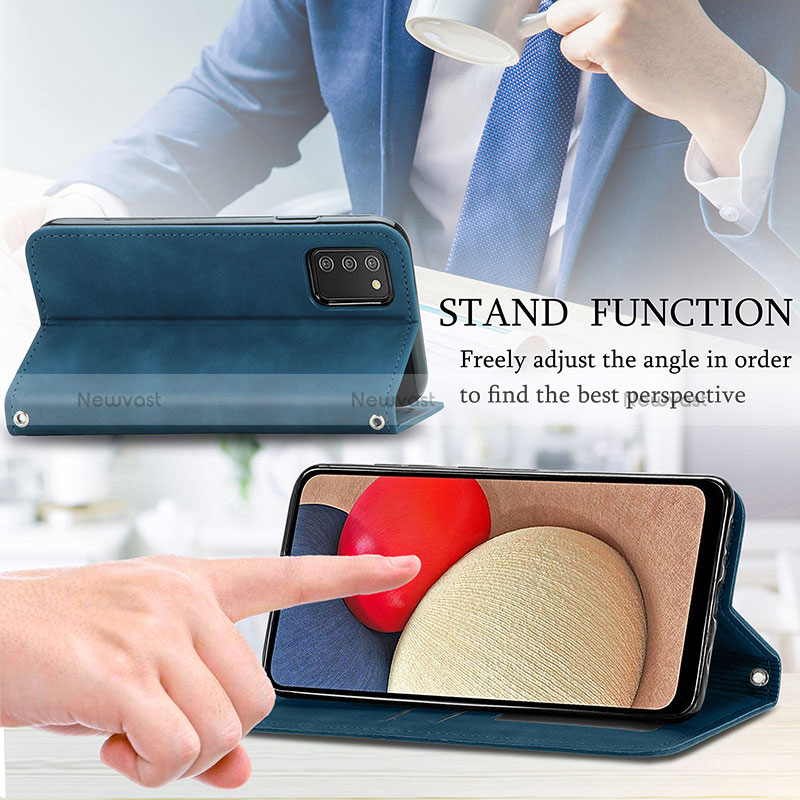 Leather Case Stands Flip Cover Holder S04D for Samsung Galaxy F02S SM-E025F