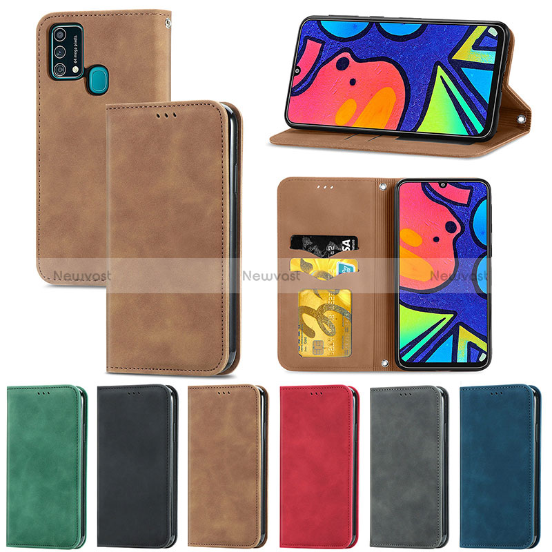 Leather Case Stands Flip Cover Holder S04D for Samsung Galaxy F41