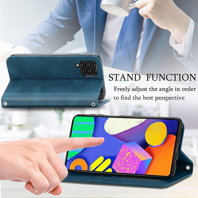 Leather Case Stands Flip Cover Holder S04D for Samsung Galaxy F62 5G