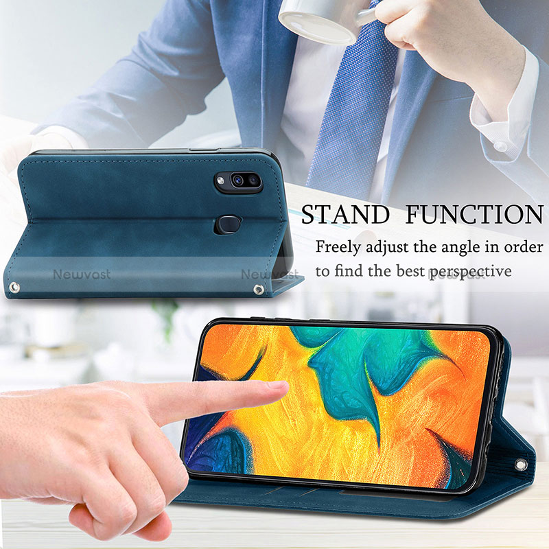 Leather Case Stands Flip Cover Holder S04D for Samsung Galaxy M10S