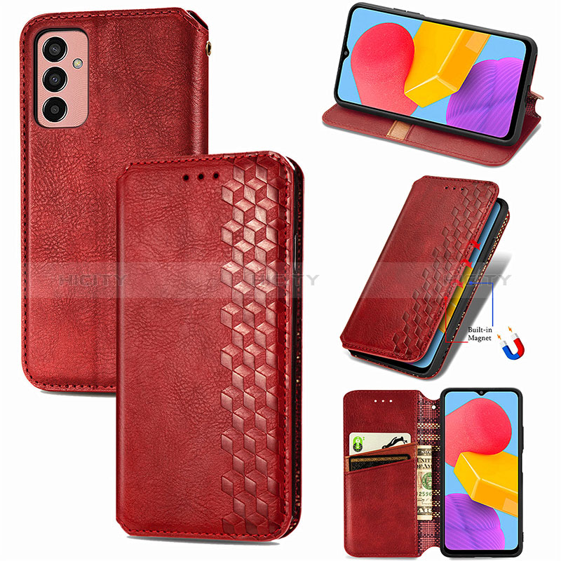 Leather Case Stands Flip Cover Holder S04D for Samsung Galaxy M13 4G