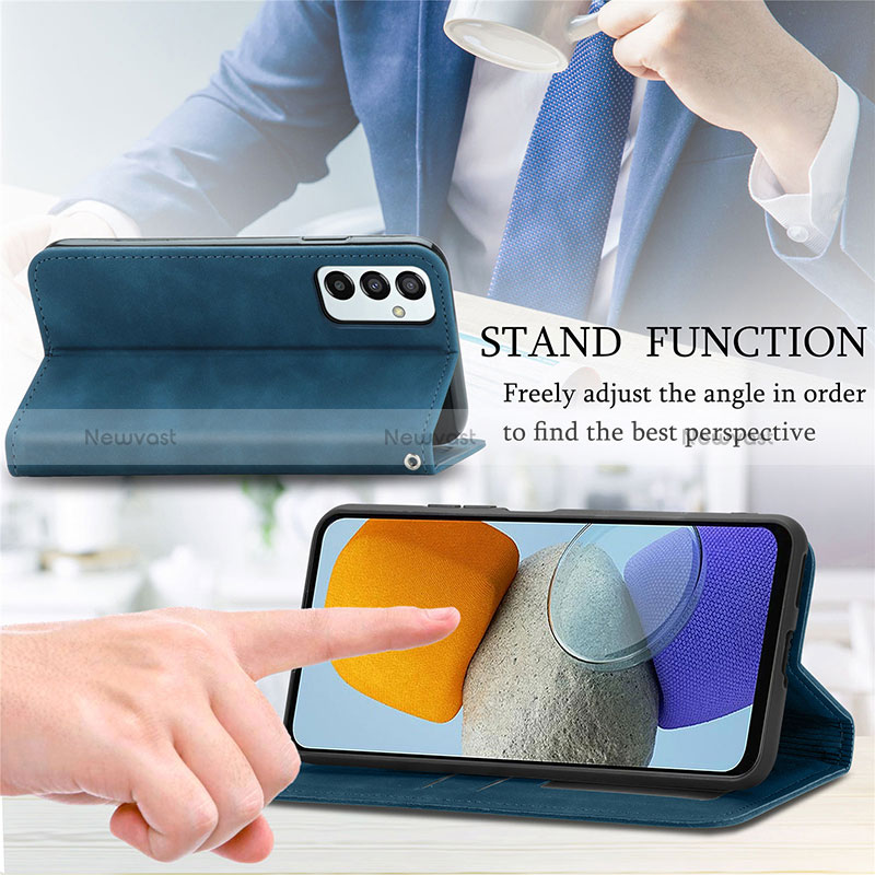 Leather Case Stands Flip Cover Holder S04D for Samsung Galaxy M23 5G