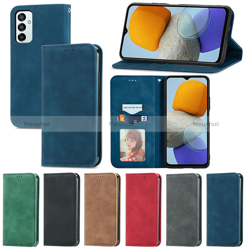 Leather Case Stands Flip Cover Holder S04D for Samsung Galaxy M23 5G