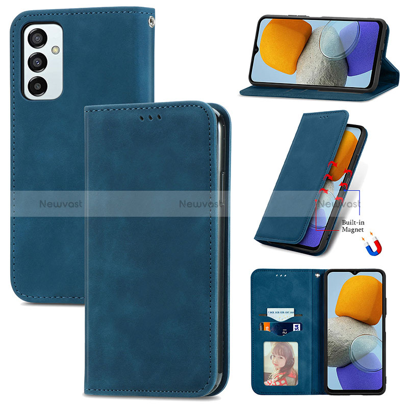 Leather Case Stands Flip Cover Holder S04D for Samsung Galaxy M23 5G