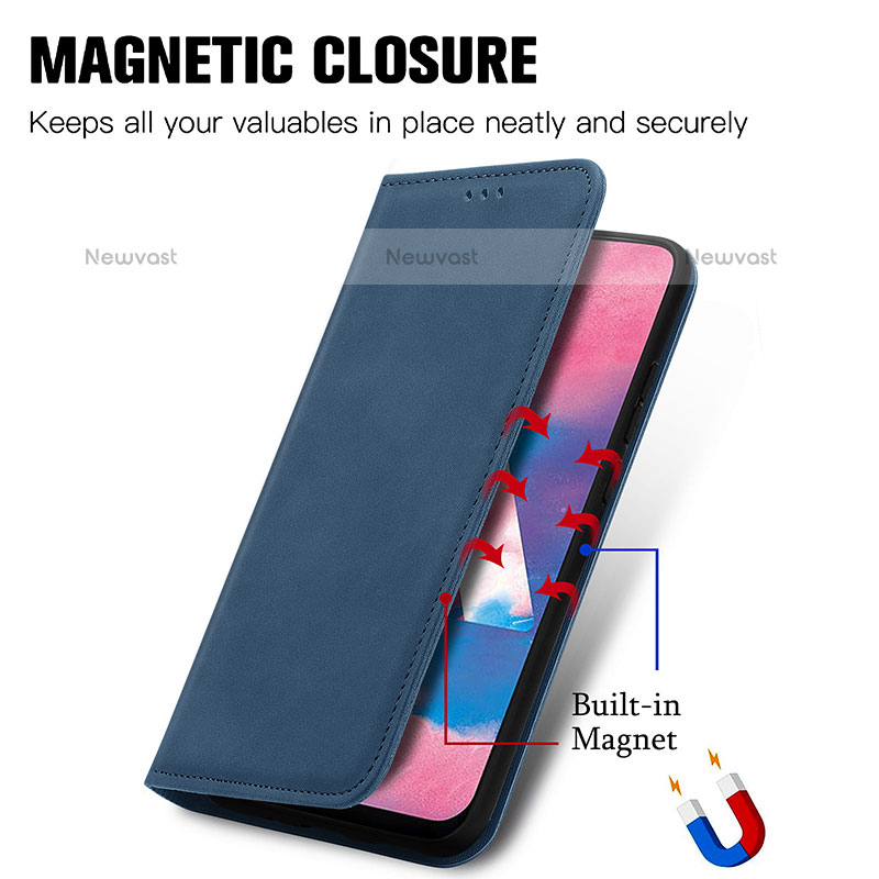 Leather Case Stands Flip Cover Holder S04D for Samsung Galaxy M30