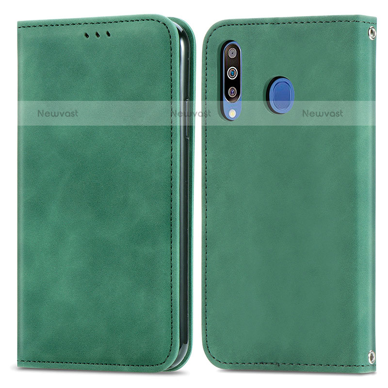 Leather Case Stands Flip Cover Holder S04D for Samsung Galaxy M30