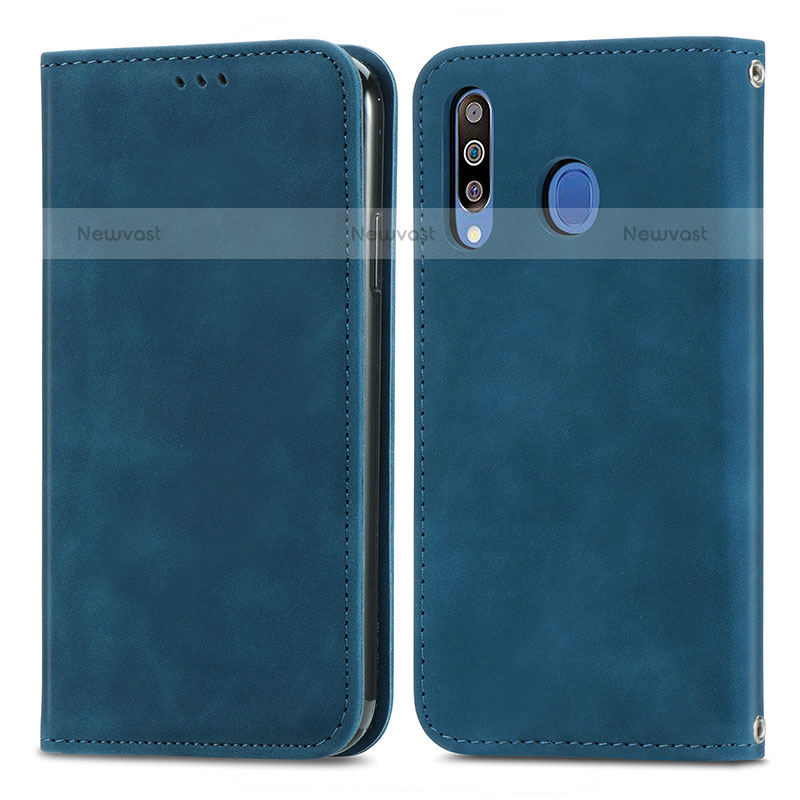 Leather Case Stands Flip Cover Holder S04D for Samsung Galaxy M30