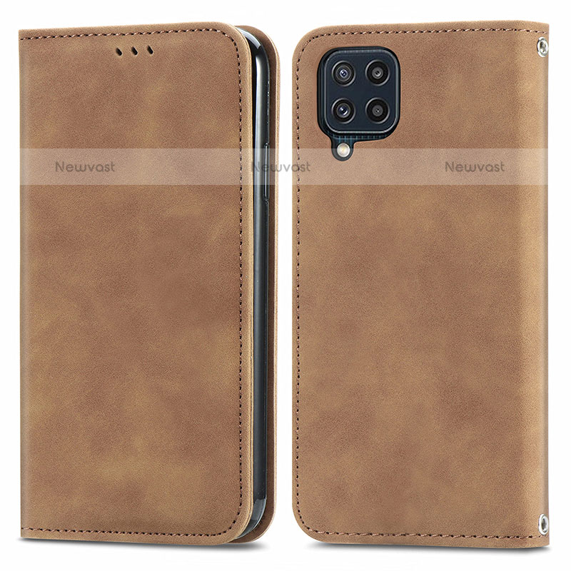 Leather Case Stands Flip Cover Holder S04D for Samsung Galaxy M32 4G