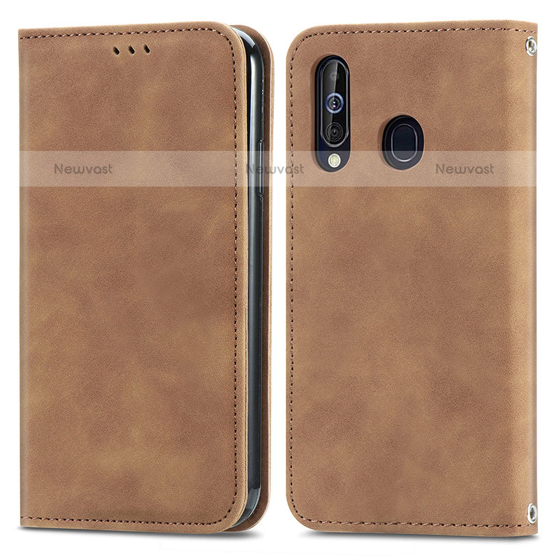 Leather Case Stands Flip Cover Holder S04D for Samsung Galaxy M40