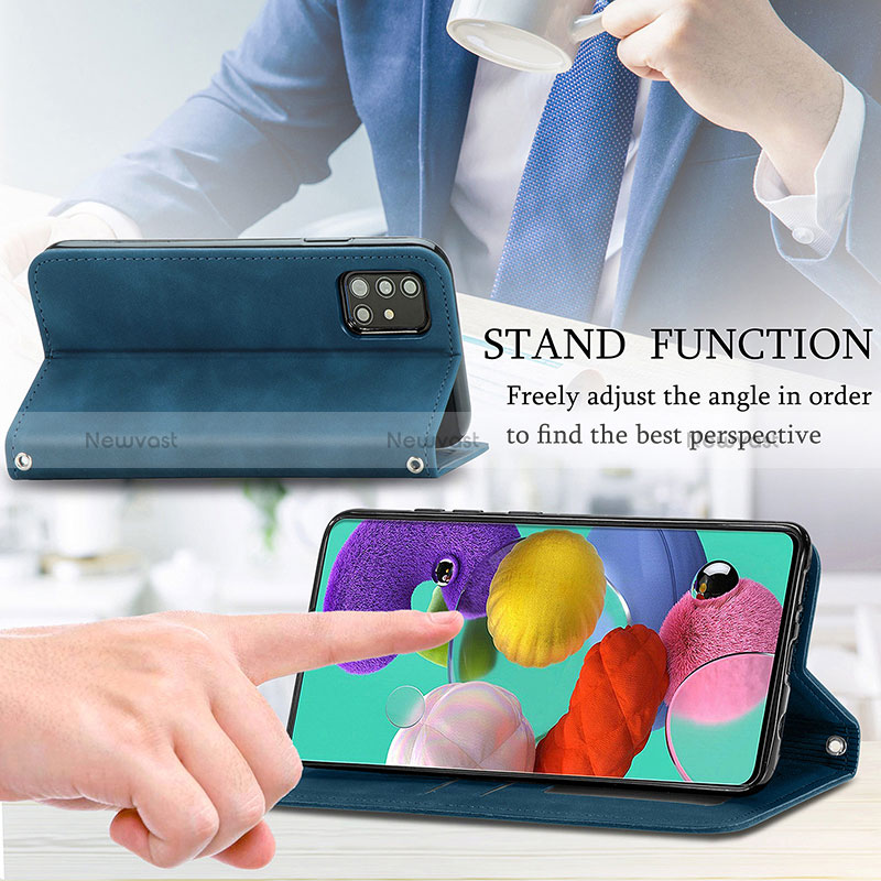 Leather Case Stands Flip Cover Holder S04D for Samsung Galaxy M40S