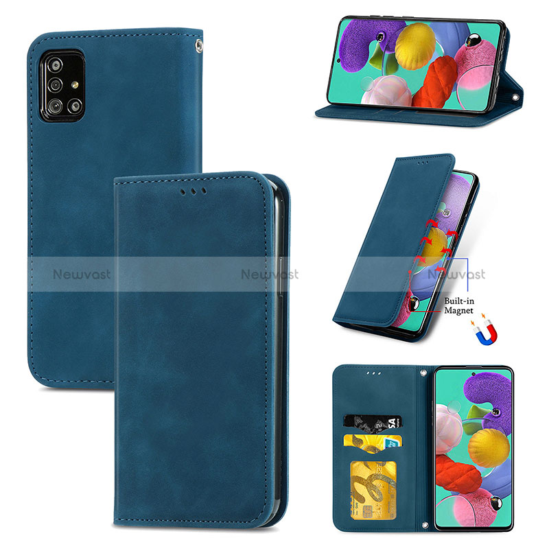 Leather Case Stands Flip Cover Holder S04D for Samsung Galaxy M40S