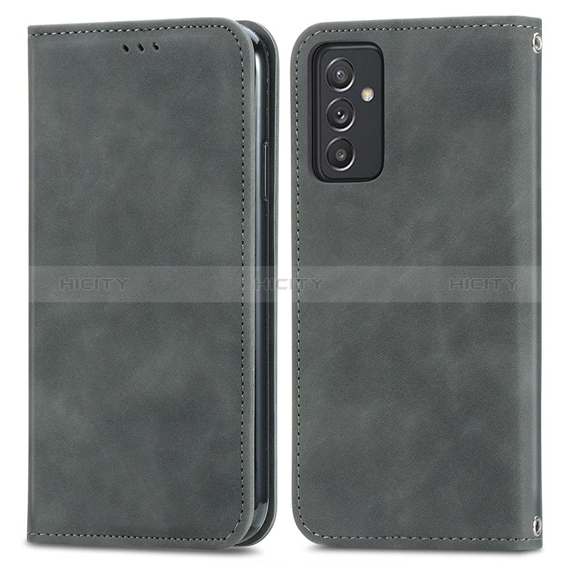 Leather Case Stands Flip Cover Holder S04D for Samsung Galaxy M54 5G Gray