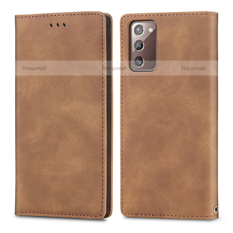 Leather Case Stands Flip Cover Holder S04D for Samsung Galaxy Note 20 5G