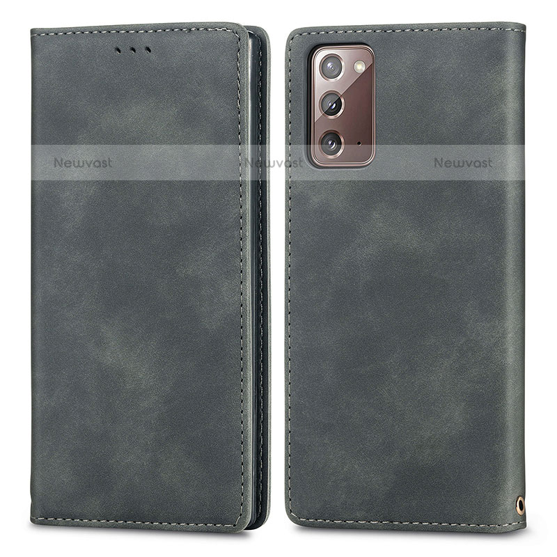 Leather Case Stands Flip Cover Holder S04D for Samsung Galaxy Note 20 5G