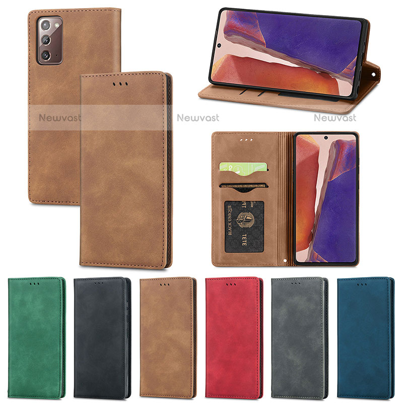 Leather Case Stands Flip Cover Holder S04D for Samsung Galaxy Note 20 5G