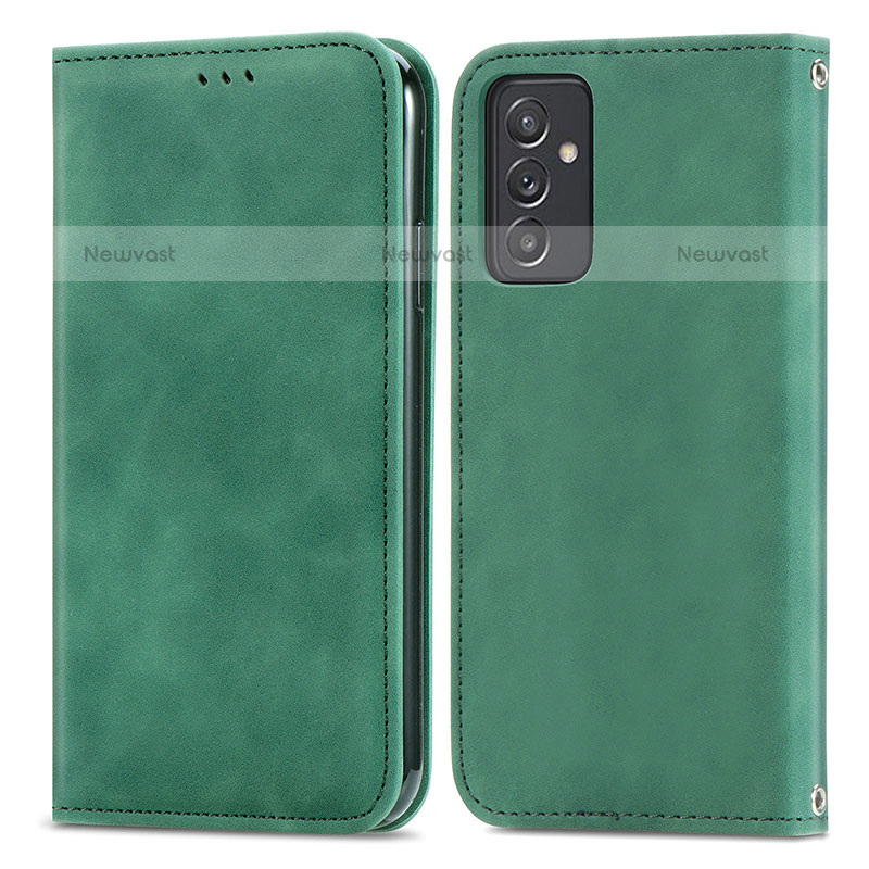 Leather Case Stands Flip Cover Holder S04D for Samsung Galaxy Quantum2 5G Green