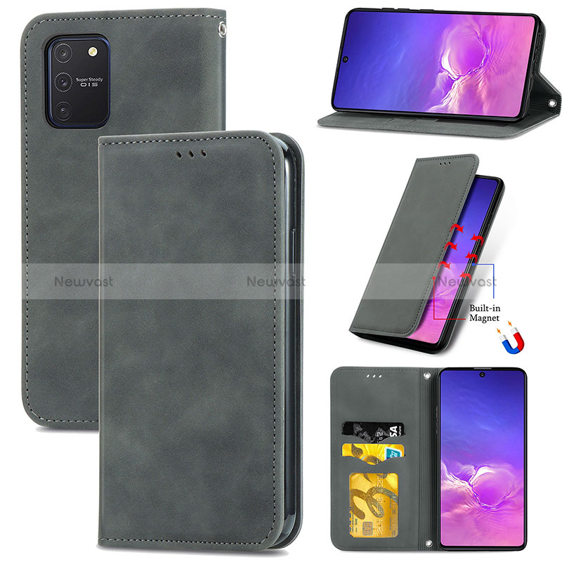 Leather Case Stands Flip Cover Holder S04D for Samsung Galaxy S10 Lite