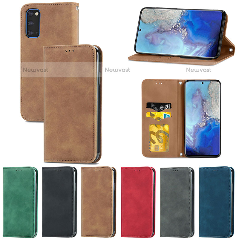 Leather Case Stands Flip Cover Holder S04D for Samsung Galaxy S20 5G