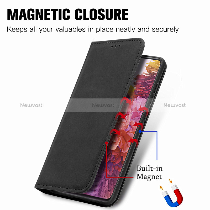 Leather Case Stands Flip Cover Holder S04D for Samsung Galaxy S20 FE (2022) 5G