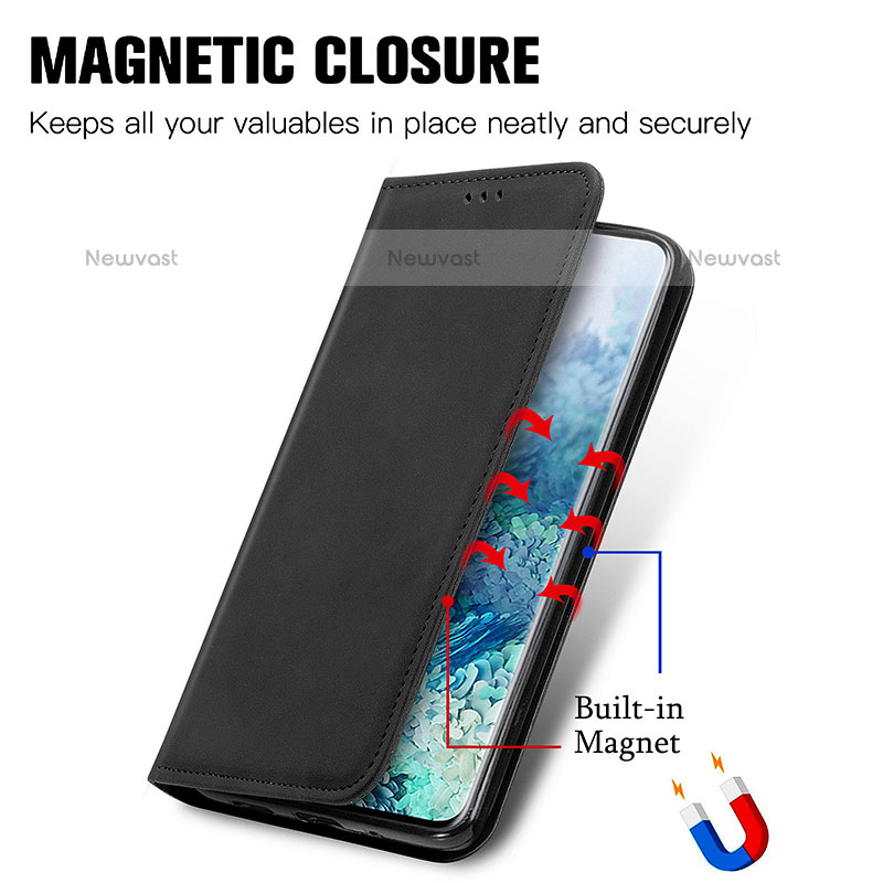 Leather Case Stands Flip Cover Holder S04D for Samsung Galaxy S20 Ultra 5G