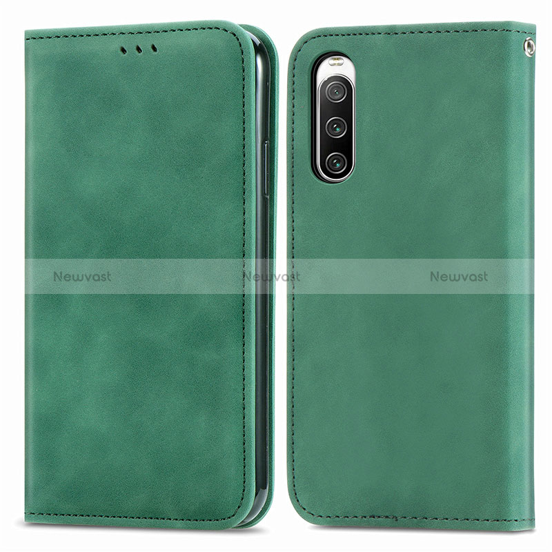 Leather Case Stands Flip Cover Holder S04D for Sony Xperia 10 IV SOG07