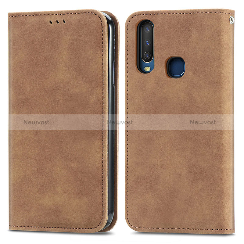 Leather Case Stands Flip Cover Holder S04D for Vivo Y11