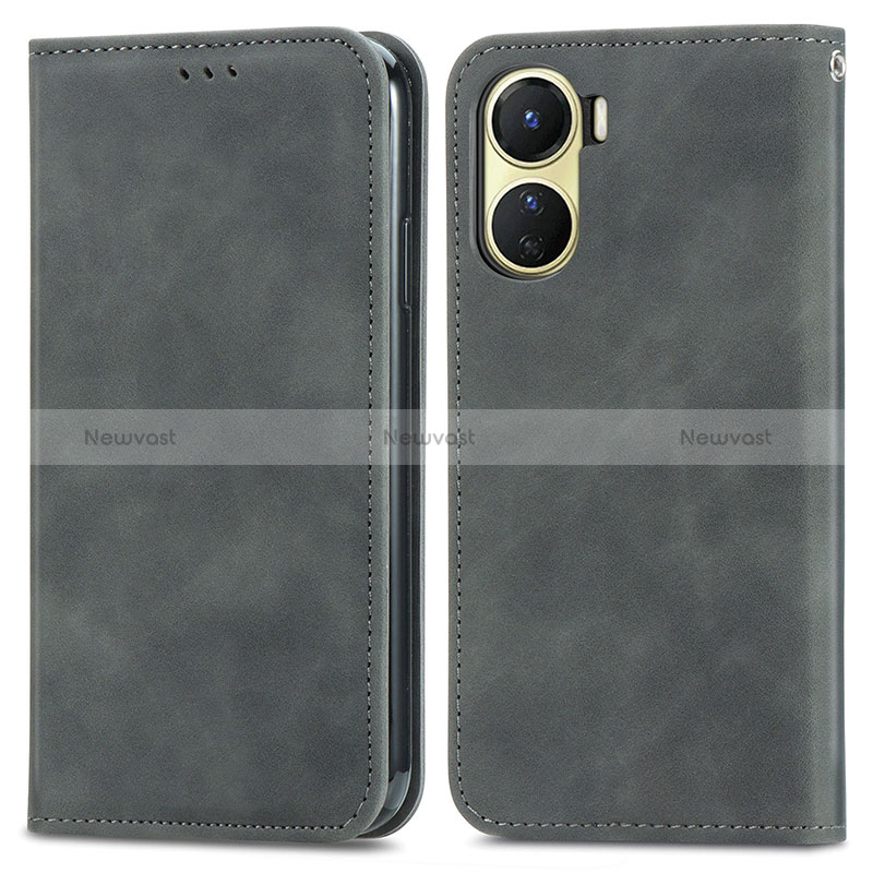 Leather Case Stands Flip Cover Holder S04D for Vivo Y16