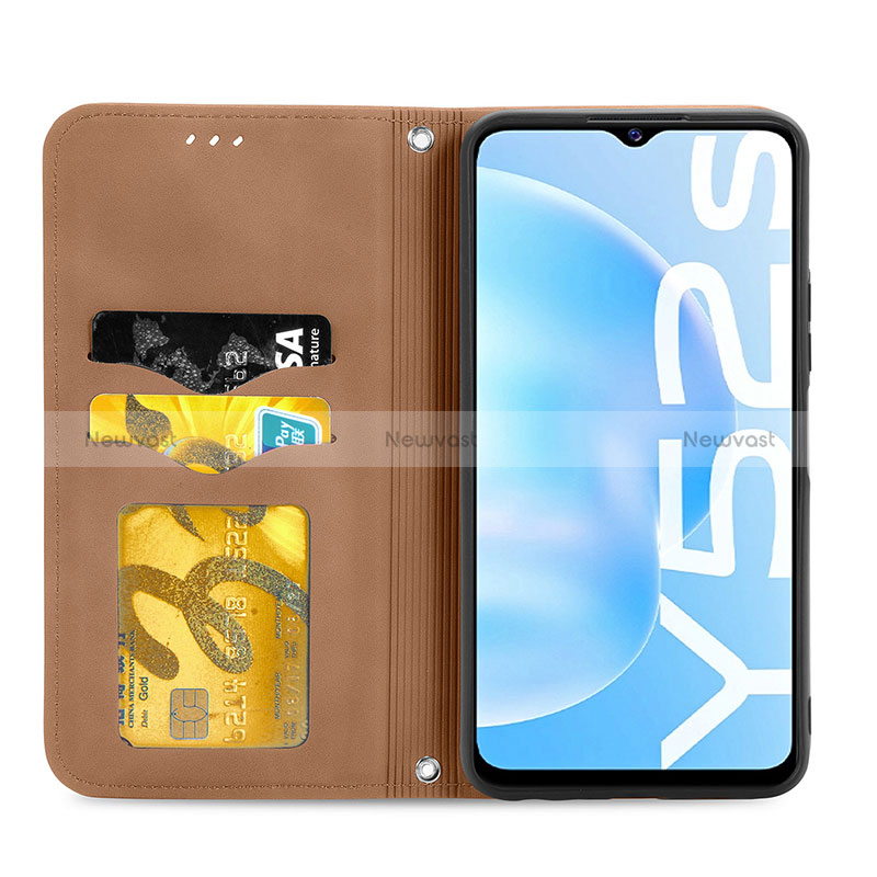Leather Case Stands Flip Cover Holder S04D for Vivo Y31s 5G