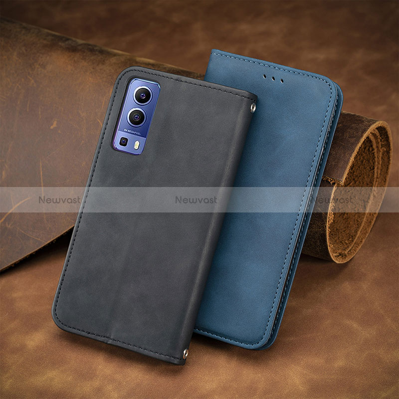 Leather Case Stands Flip Cover Holder S04D for Vivo Y72 5G